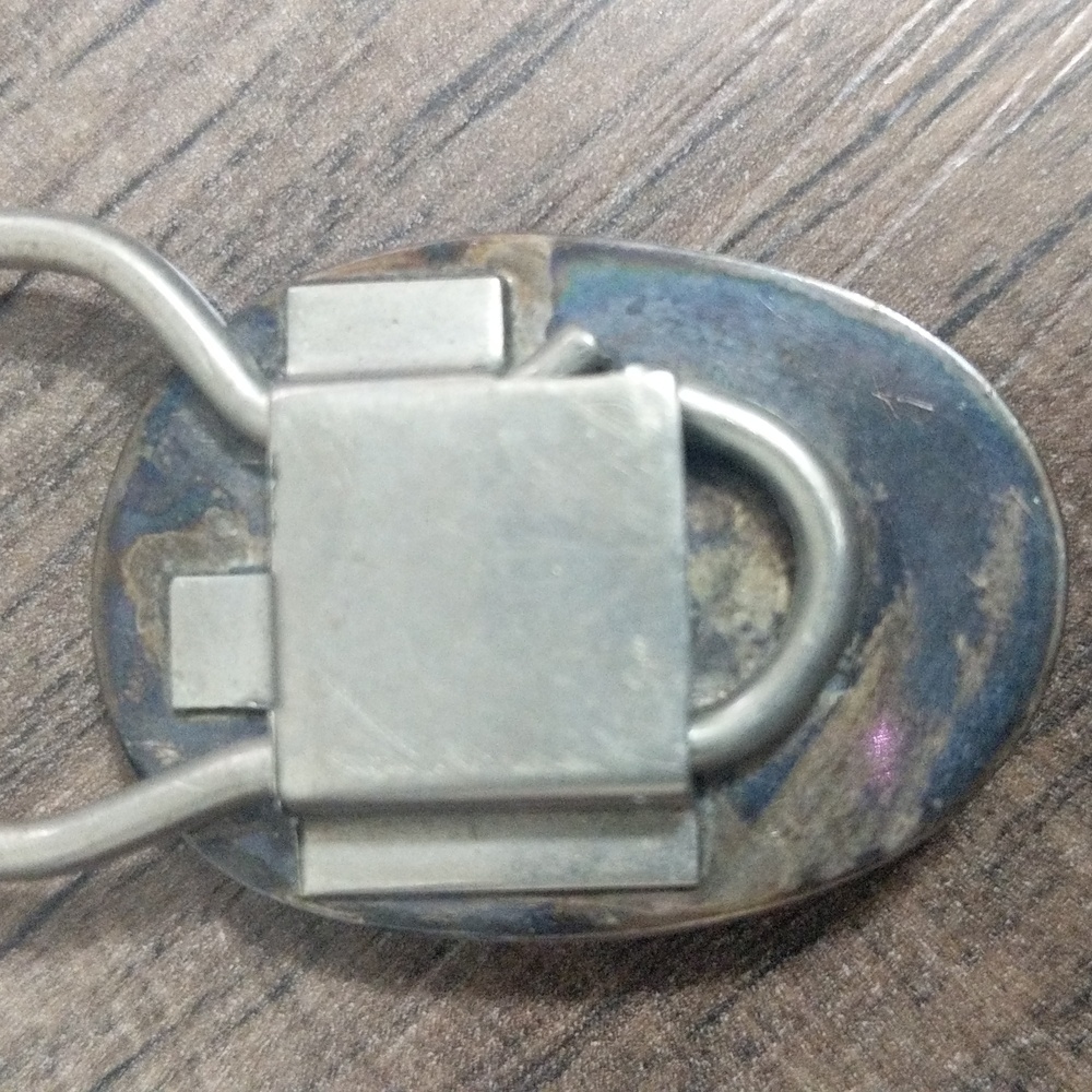 Native American Sterling Silver and Turquoise Keychain. - Picture 5 of 6